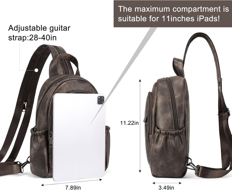 CLUCI Sling Bag for Women Leather Women's Backpack Small Convertible Backpack Purse Crossbody Bag for Travel - Image 4